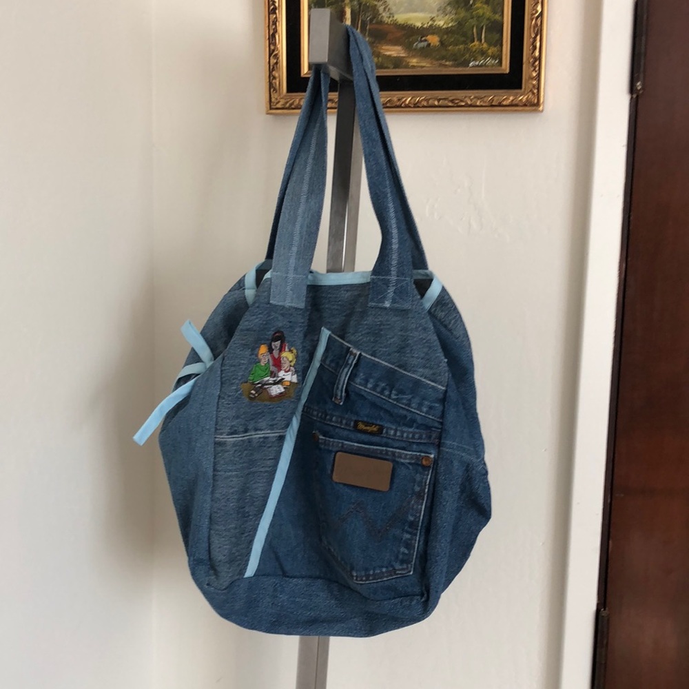 Up cycled handcrafted denim bag